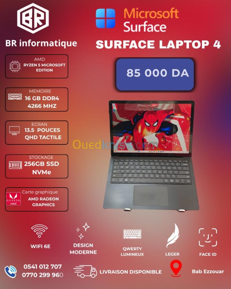 MICROSOFT SURFACE LAPTOP 4 AMD RYZEN 5 MICROSOFT ÉDITION 16GB 256GB SSD 13,5 QHD TACTILE