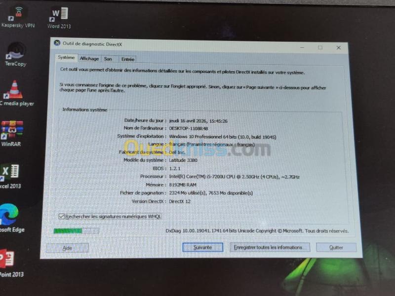 DELL LATITUDE 3380 / INTEL I5 7 EME / 8 G / 256 SSD / 14 +CARTABLE 9