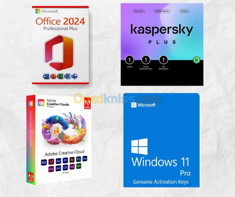 Licence original Office 2024 2021 windows 10 11 PRO kasperskey antivirus Adobe autocad