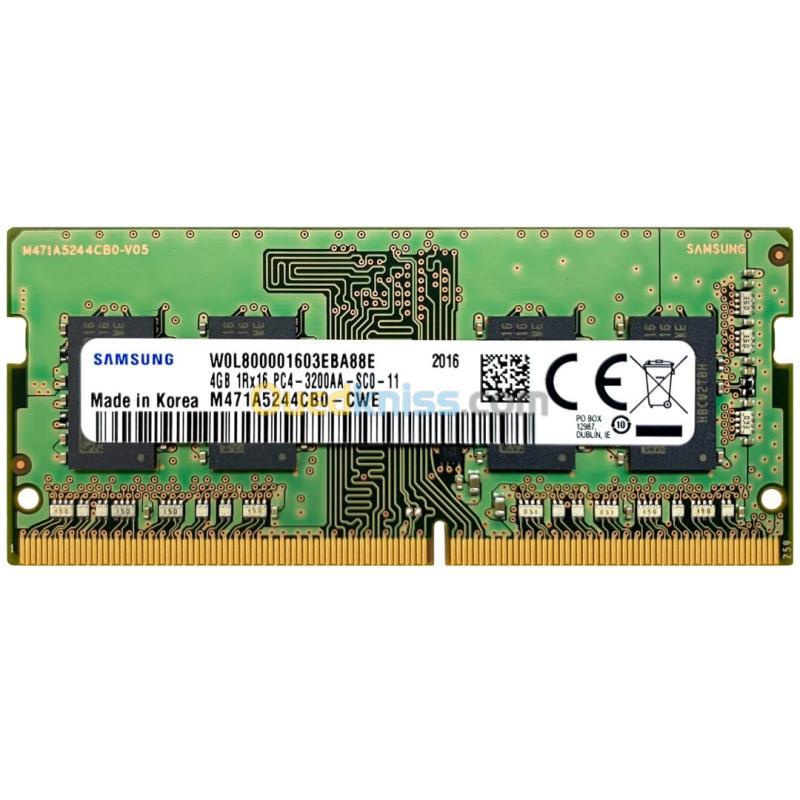 RAM SAMSUNG 4GB DDR4 - 3200 Mhz - SODIMM - LAPTOP - ULTRA PERFORMANCE - 1.1V - BLACK