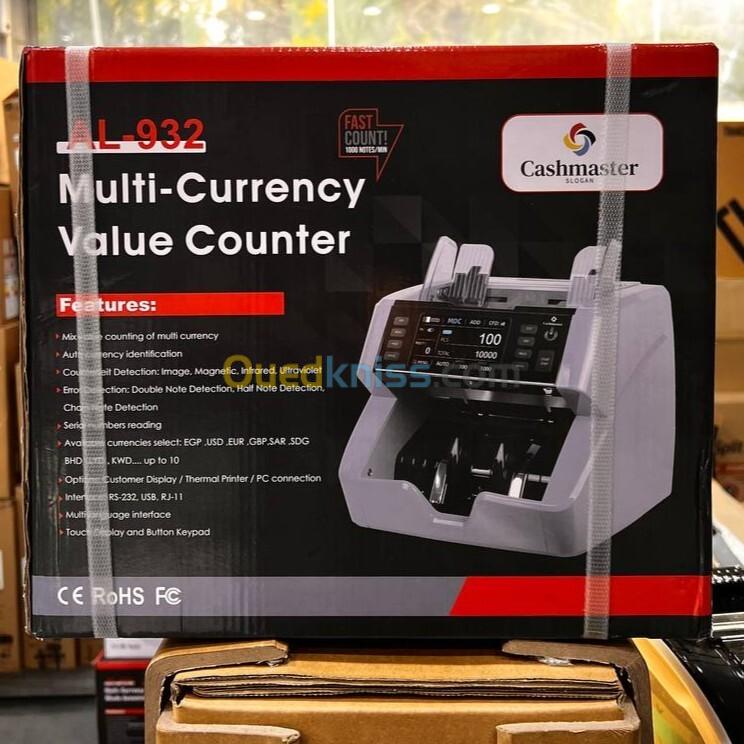 CASHMASTER COMPTEUSE DE BILLET AL-932 - COMPTEUSE - TRIEUSE - DÉTECTUS FAUX BILLETS - DEVISE - BLACK