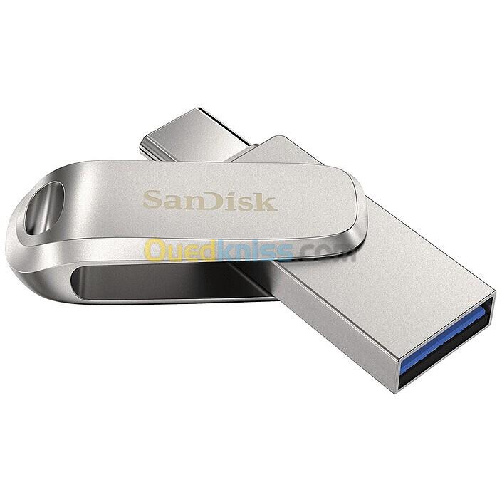 SANDISK ULTRA DUAL DRIVE LUXE USB-C 512GB - FLASH DISQUE USB 3.0 - DUAL USB-C / USB-A - JUSQU'À 400 MO/S - MÉTALLIQUE - PIVOTANTE - ORIGINAL 2