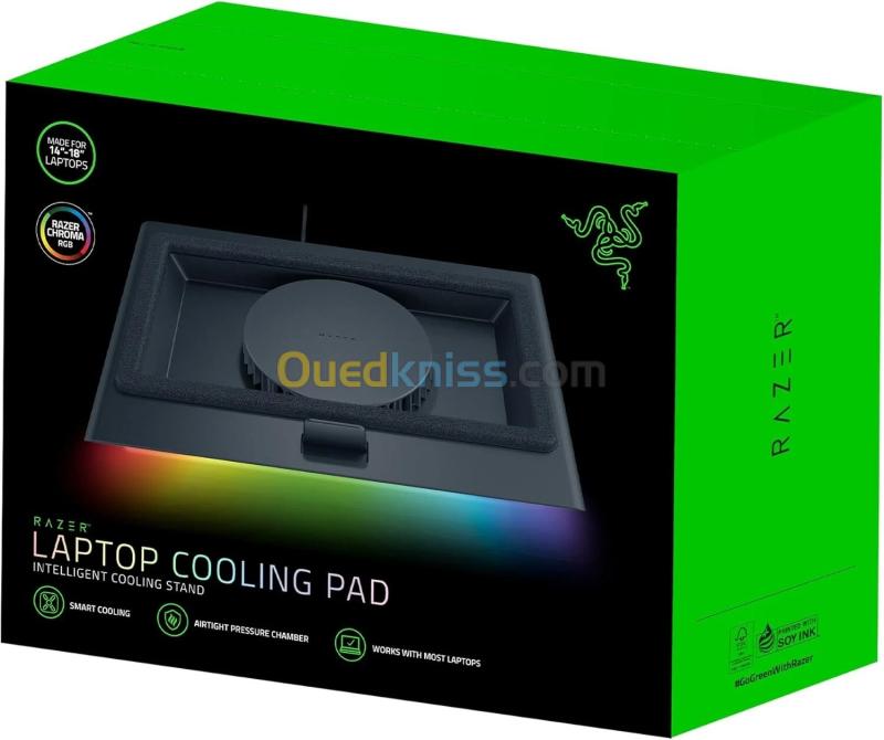 RAZER LAPTOP COOLING PAD - SUPPORT REFROIDISSEUR PC PORTABLE 14" À 18" - 140MM - INTELLIGENT HUB USB-A 3 PORTS - RGB RAZER 2