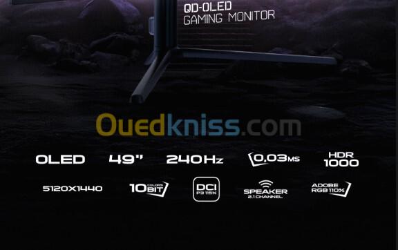 ECRAN MATOS KATANA - 49" QD OLED - GAMING SUPER ULTRAWIDE 32:9 - DUAL QHD 5120x1440 - 240HZ - 0.03MS - HDR1000 - HDMI/DP / USB-C - BLACK 3