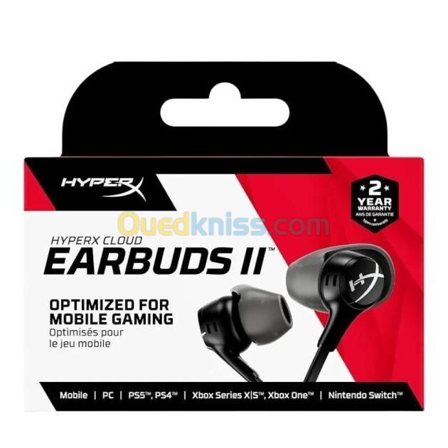HYPERX CLOUD EARBUDS II - ÉCOUTEURS GAMING FILAIRES -JACK 3.5 - MIC INTÉGRÉ - MULTIPLATFORME -BLACK 3