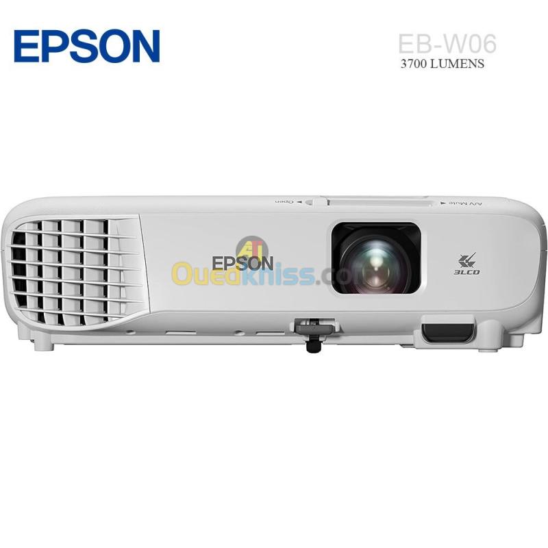 EPSON EB-W06 - VIDÉOPROJECTEUR WXGA - 3700 LUMENS - 3 LCD - JUSQU'À 100"- 12 000H - HDMI - SPEAKERS 3