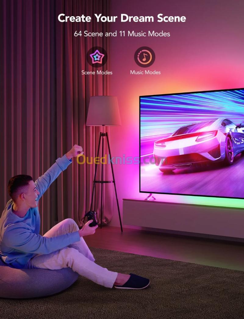 GOVEE RGBIC NEON TV BACKLIGHT - 3M 9.84FT - H61B2 - WIFI + BLUETOOTH - GOOGLE - MULTI MODES - MUSIC 3