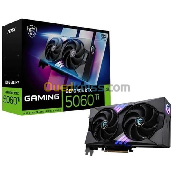 CARTE GRAPHIQUE MSI GEFORCE RTX 5060 Ti GAMING - 16GO GDDR7 - PCIE 5.0 X16 - DLSS 4 - 3X DISPLAYPORT 2.1B - 1X HDMI 2.1B - ORIGINAL