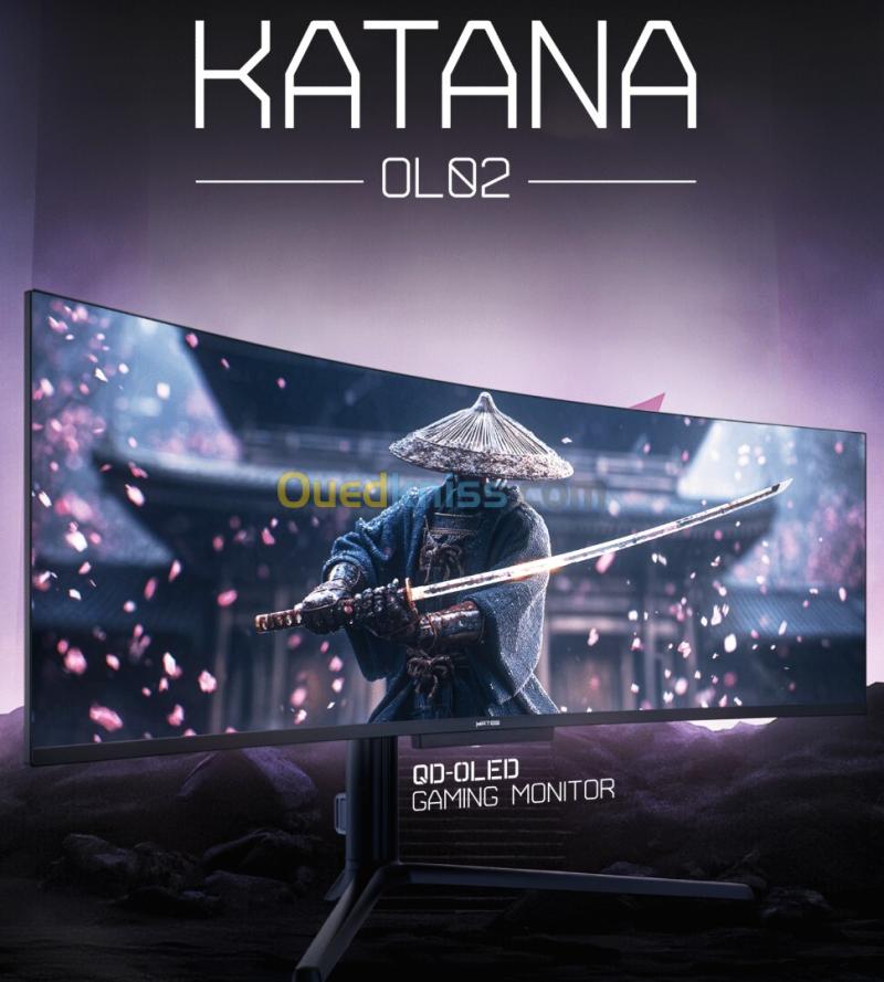 ECRAN MATOS KATANA - 49" QD OLED - GAMING SUPER ULTRAWIDE 32:9 - DUAL QHD 5120x1440 - 240HZ - 0.03MS - HDR1000 - HDMI/DP / USB-C - BLACK