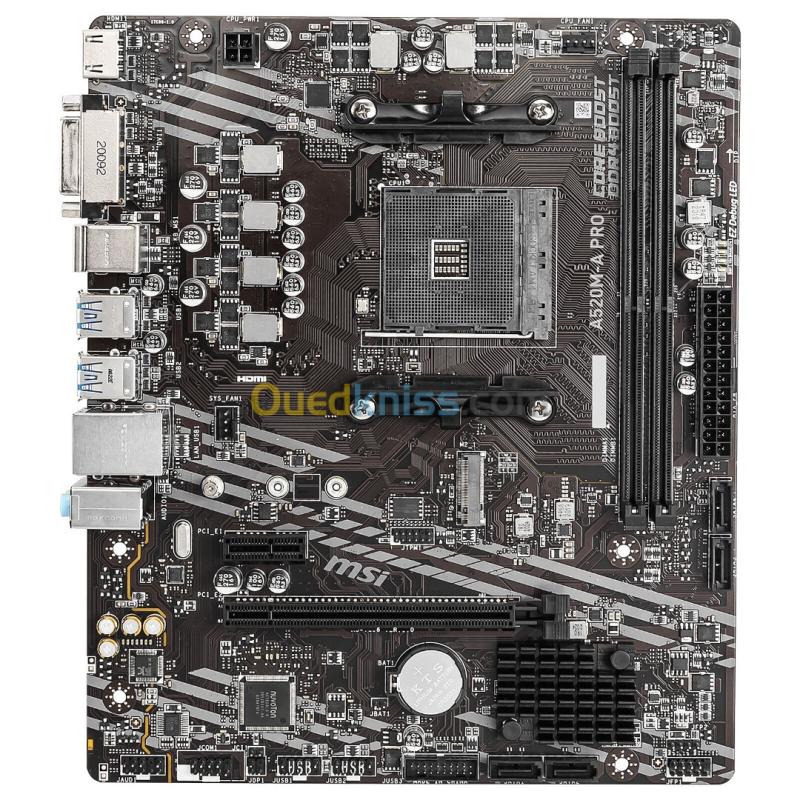 MSI A520M-A PRO - CARTE MÈRE MICRO ATX-  SOCKET AM4 AMD A520 - DDR4 - M.2 NVME - USB 3.0 - PCIE 3.0 - BLACK 5