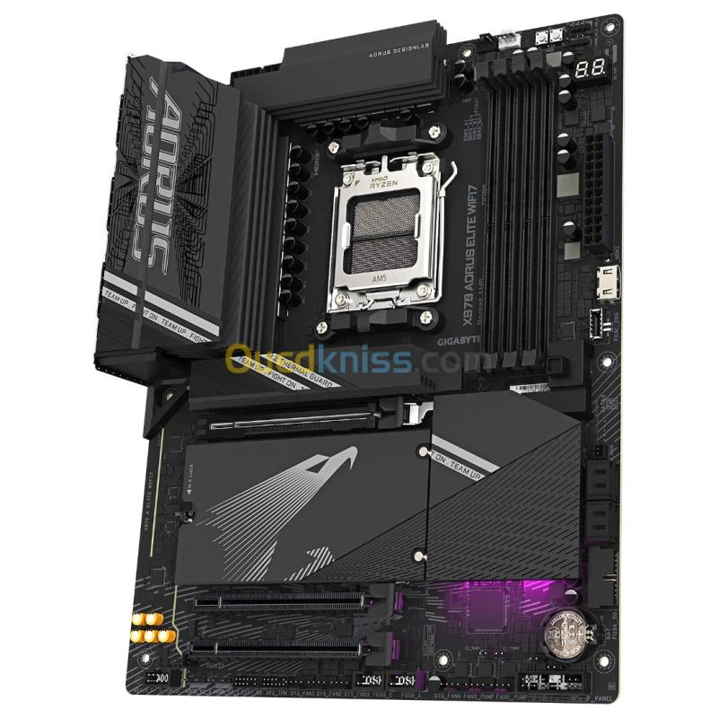 GIGABYTE X870 AORUS ELITE WIFI7 - CARTE MÈRE ATX - SOCKET AM5 - 4 x DDR5 - 1 x PCIe 5.0 X16 - 4 x M.2 NVMe - WIFI 7 - BT 5.4 - LAN 2.5GBE - USB 3.2 - BLACK 3