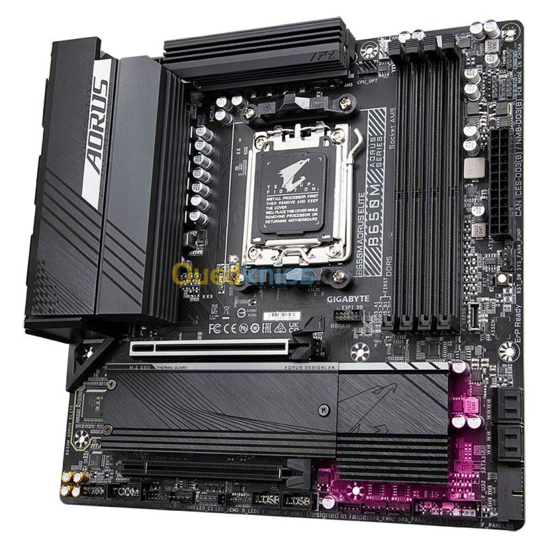 GIGABYTE B650M AORUS ELITE - CARTE MÈRE MICRO ATX - SOCKET AM5 - 4 x DDR5 - 1 x PCIe 4.0 X16 - 3 x M.2 (1 x PCIe 5.0 + 2 x PCIe 4.0) NVMe - LAN 2.5GBE - USB 3.2 - BLACK 2