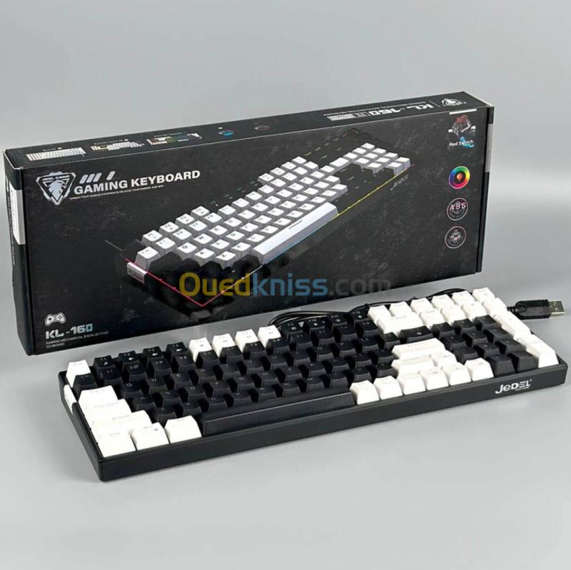 JEDEL KL-160 - CLAVIER GAMING MÉCANIQUE FILAIRE - BLUE SWITCH - RGB LIGHTING - 90% - QWERTY