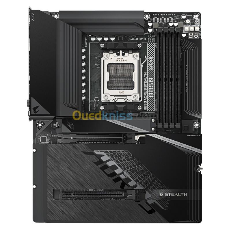 GIGABYTE B850 AORUS STEALTH - CARTE MÈRE ATX - SOCKET AM5 - 4 x DDR5 - 1 x PCIe 5.0 X16 - 4 x M.2 NVMe - WIFI 7 - BT 5.4 - LAN 5GBE - USB 3.2 - BLACK 2