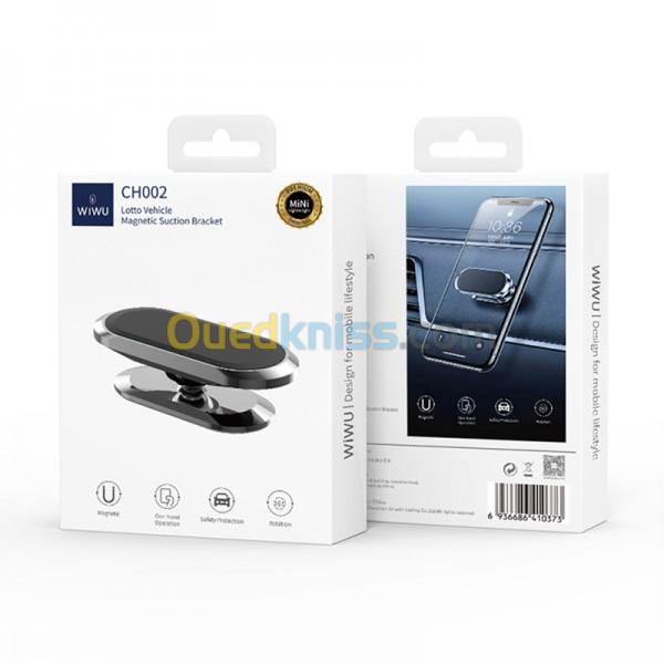 WIWU CH002 SUPPORT TÉLÉPHONE MAGNÉTIQUE - MINI-LÉGER - PROTECTION DE SÉCURITÉ - 360 DEGRÉS - NOIR  2