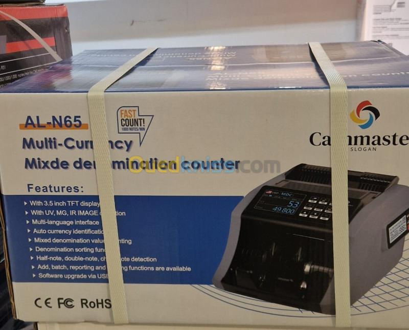 CASHMASTER COMPTEUSE DE BILLET AL-N65 - COMPTEUSE -  TRIEUSE - DÉTECTUS FAUX BILLETS - LCD - BLACK