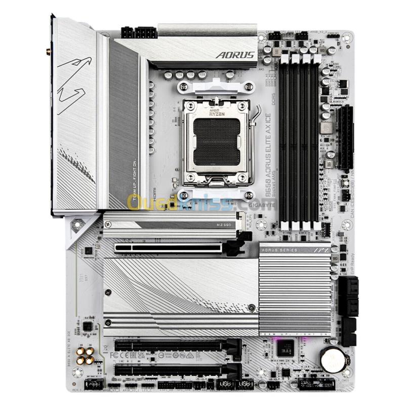 GIGABYTE B650 AORUS ELITE AX ICE - CARTE MÈRE ATX - SOCKET AM5 - 4 X DDR5 - CIE 4.0 X16 - M.2 PCIE 5.0 - WIFI 6E - LAN 2.5GBE - WHITE 2