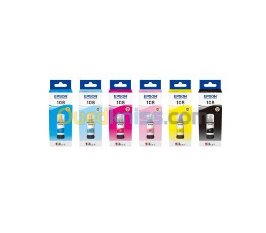 BOUTEILLES D'ENCRE EPSON 108 ECOTANK - BLACK - CYAN - MAGENTA - YELLOW - LIGHT CYAN - LIGHT MAGENTA 3
