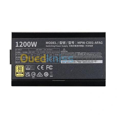 COOLER MASTER ELITE GOLD 1200W - ALIMENTATION PC 1200W - 80 PLUS GOLD - ATX 3.1 - PCIe 5.1 - FULL MODULAIRE - 12V-2x6 - VENTILATEUR FDB 3