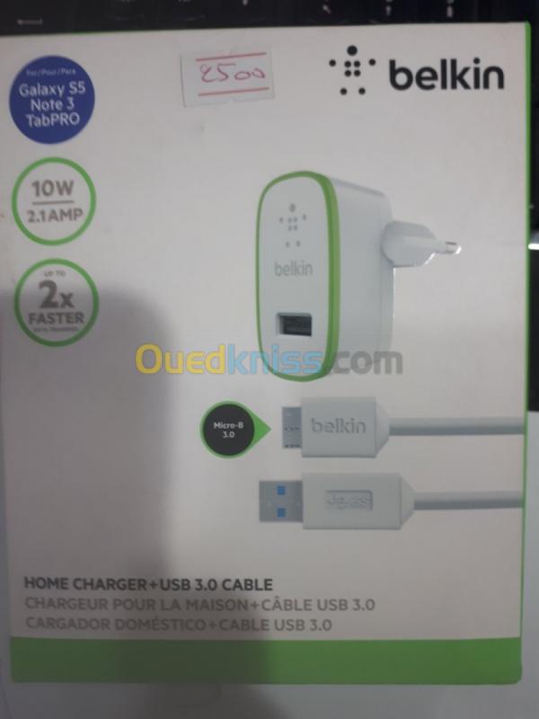  Chargeur Mural Belkin + Cable USB 3.0 F8M65vf03