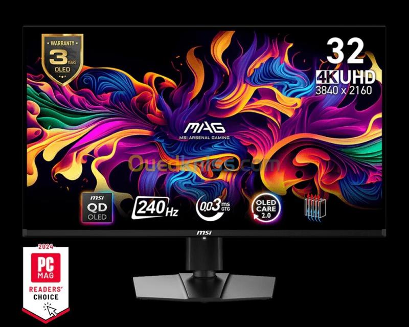 Ecran Gaming MSI MAG 321UPX QD-OLED 32'' 4K UHD 240Hz 4