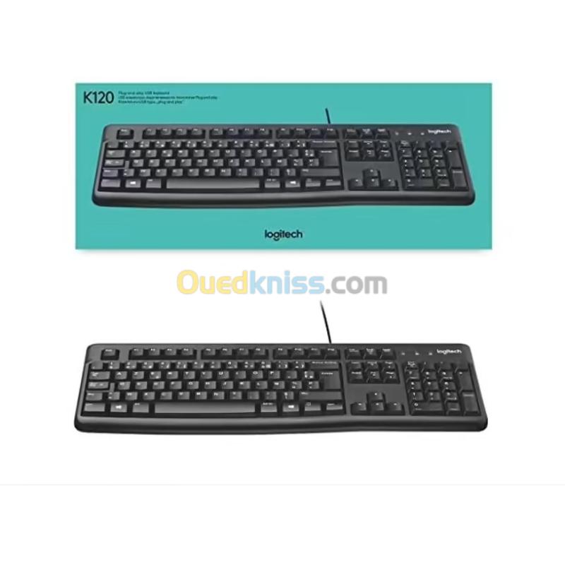 CLAVIER FILAIRE LOGITECH K120 USB- STANDARD -SILENCIEUX - ERGONOMIQUE- NOIR 2