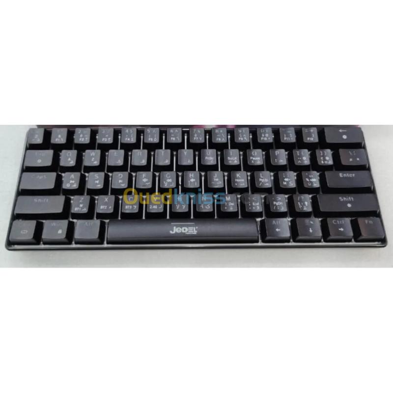 JEDEL KL-61 - CLAVIER GAMING MÉCANIQUE SANS FIL - RED SWITCH - RGB - ANTI-GHOSTING - 60% - QWERTY 2