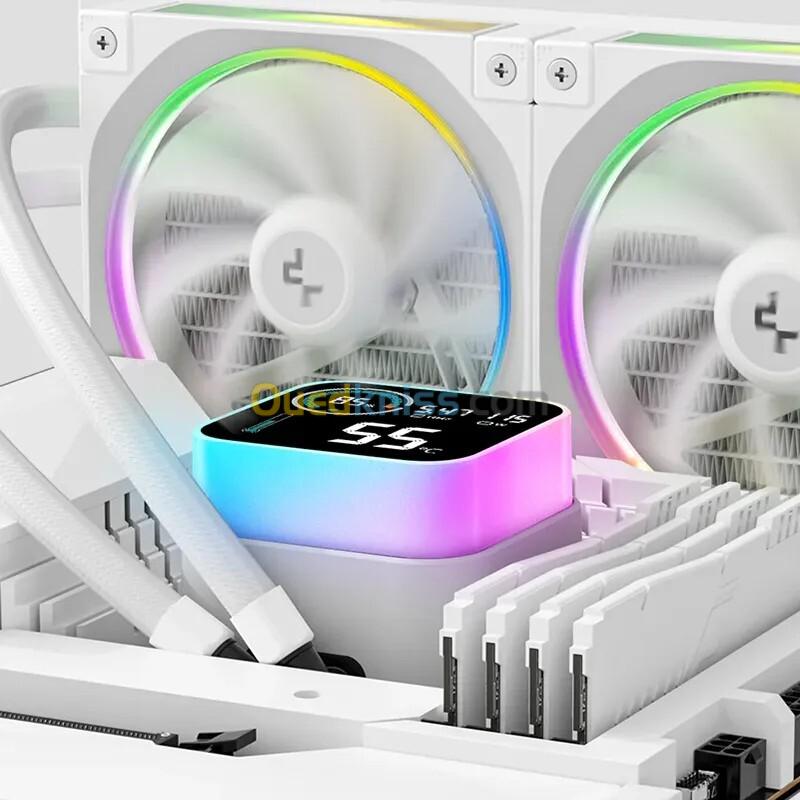 DEEPCOOL LQ360 ULTRA - WATERCOOLING ÉCRAN DIGITAL LCD - NTEL & AMD - ARGB - ÉCRAN LCD - ANTILEAK - 3400RPM - WHITE 3