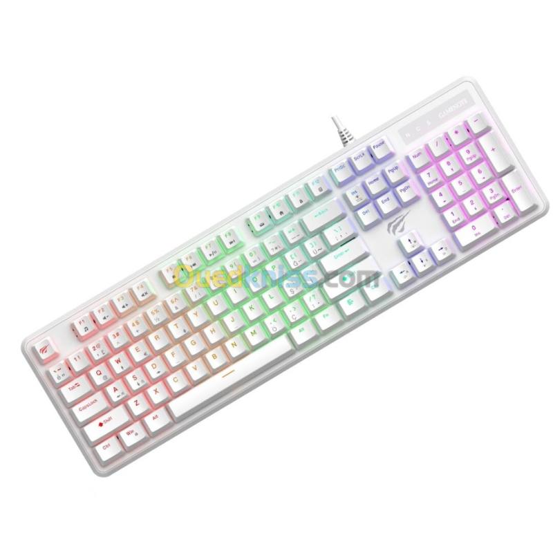 HAVIT KB870L WHITE - CLAVIER MÉCANIQUE GAMING - RGB BACKLIT - SWITCHES MÉCANIQUES - ANTI-GHOSTING - COMPACT - WHITE 2