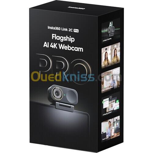 WEBCAM INSTA360 LINK 2C PRO - 4K UHD - CAPTEUR 1/1.3" - F/1.9 - AI AUTO FRAMING - HDR - DOUBLE MICROPHONE - USB-C - ORIGINAL