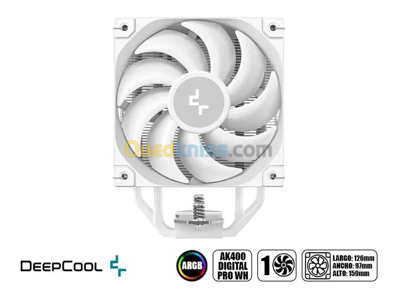 DEEPCOOL AK400 DIGITAL PRO - AIRCOOLING 120 MM - INTEL & AMD - ARGB - ÉCRAN LCD - 2000 RPM - WHITE 2