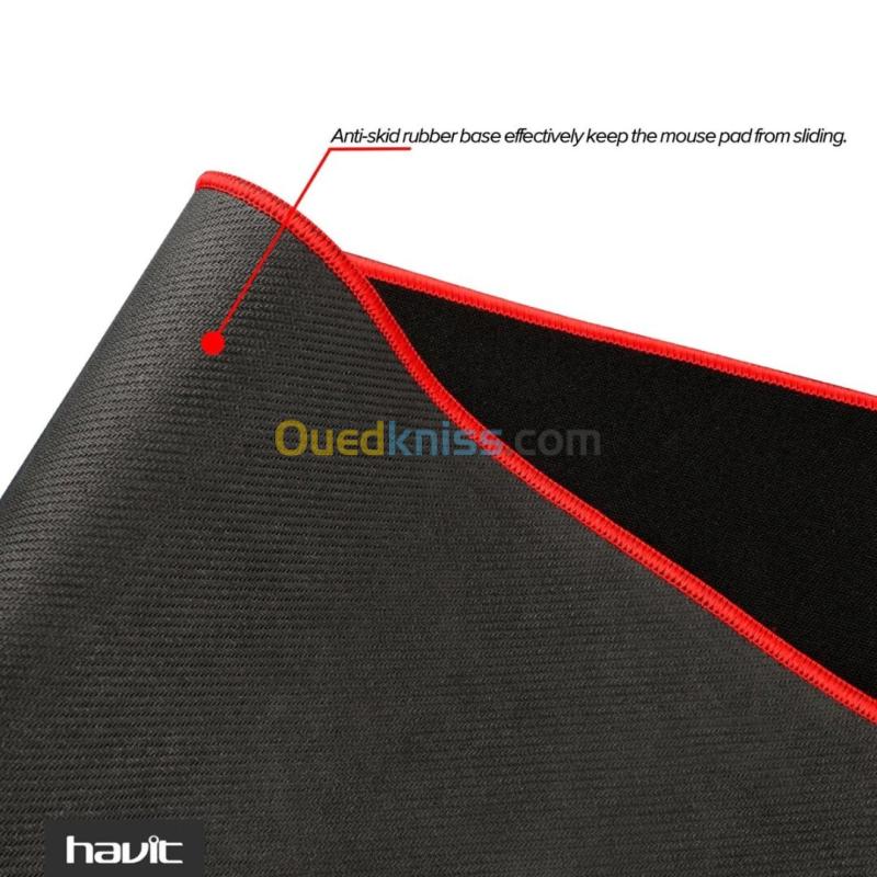 HAVIT MP830 - TAPIS DE SOURIS GAMING - 900 x 300 x 3 MM - SURFACE LISSE - BASE ANTIDÉRAPANTE - DESIGN GAMING - BLACK 4
