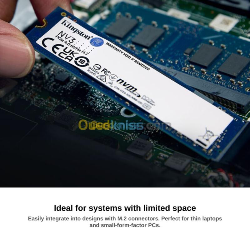 KINGSTON NV3 PCIE 4.0 NVME SSD M.2 - 1TB - PCIE 4.0 - GEN 4 - JUSQU'À 6000 MB/S - PC & LAPTOP - BLACK 3