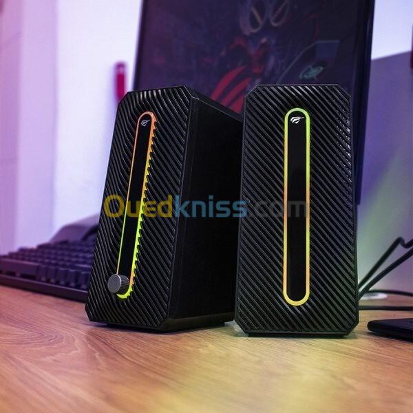 HAVIT SK216 - HAUT-PARLEURS USB 2.0 - SON STÉRÉO - RGB LIGHTING - DESIGN COMPACT - BLACK 4