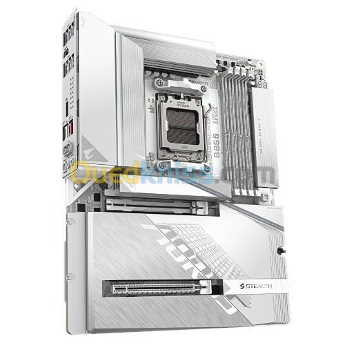 GIGABYTE B850 AORUS STEALTH ICE - CARTE MÈRE ATX - SOCKET AM5 - 4 x DDR5 - 1 x PCIe 5.0 X16 - 4 x M.2 NVMe - WIFI 7 - BT 5.4 - LAN 5GBE - USB 3.2 - WHITE 3
