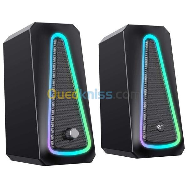 HAVIT SK208 PRO - HAUT-PARLEURS USB 2.0 - SON STÉRÉO - RGB LIGHTING - DESIGN COMPACT - BLACK