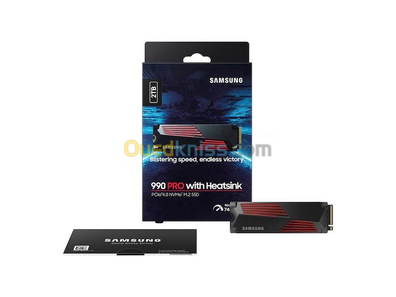  SAMSUNG 990 PRO With Heatsink 2 To SSD NVMe M.2 PCIe 4.0 7450 Mo/S