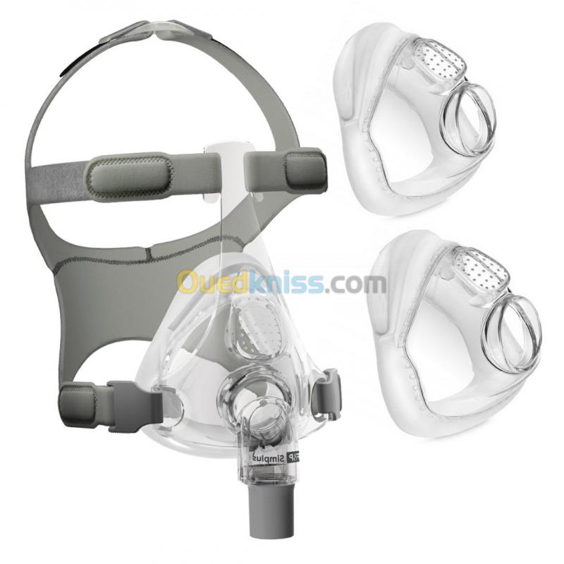  Masque intégral CPAP/BiPAP F&P Simplus FitPack avec Harnais pour Appareils Apnée du Sommeil