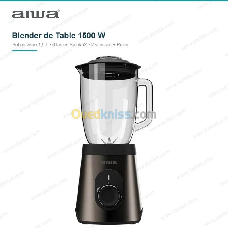 Blender de Table 1500 W Bol en Verre 1,5 L AIWA SABERU ATB-1500