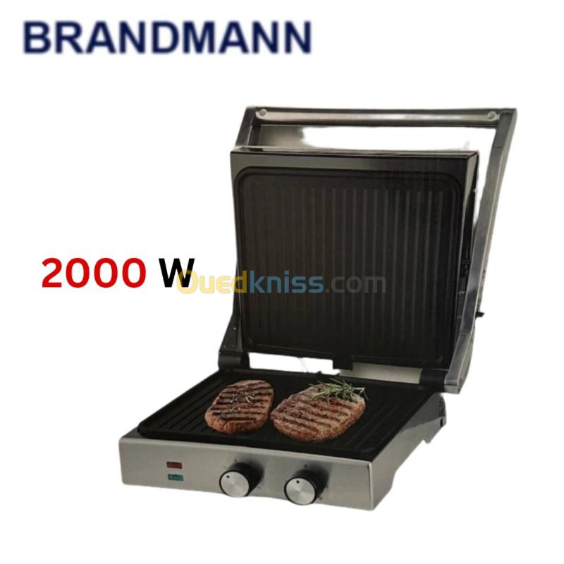 Panineuse Et Grill Grande Brandmann - 2000W Avec Button Minuterie et Temperature - بانينوز و شواية