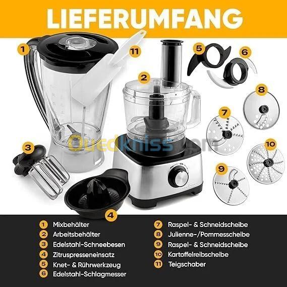 Robot de Cuisine Multifonctions Inox 1,75 L 1200 W 11 Accessoires ProfiCook PC-KM 1063 7