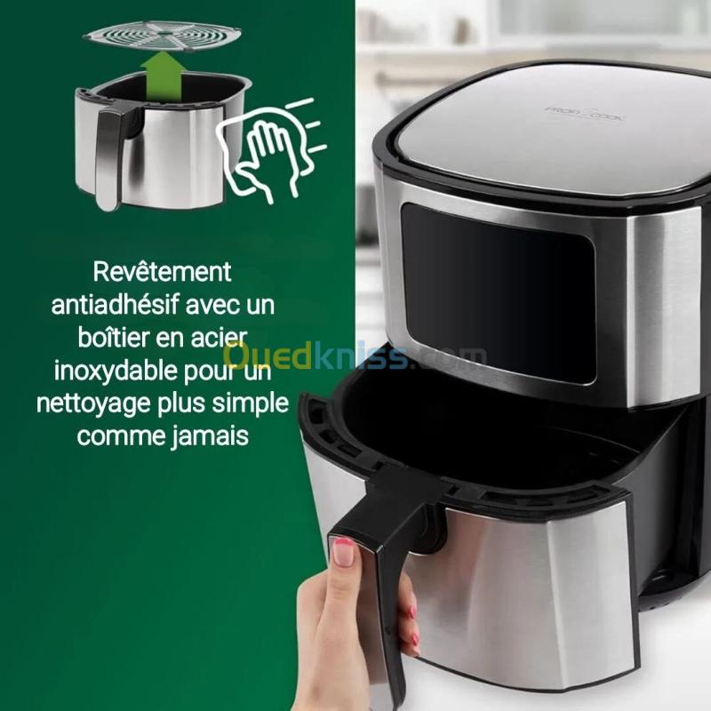 Friteuse Air fryer Proficook Inox 5.5L 1400W à air Écran Tactile - 7 Programmes - مقلاة هوائية 4