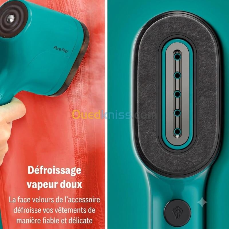 Défroisseur Vapeur à Main Tefal Pure Pop 1300W Vert - Défroisseur Portatif de voyagef Compact 70 ml, Semelle Réversible et Chauffe en 15 Secondes 5