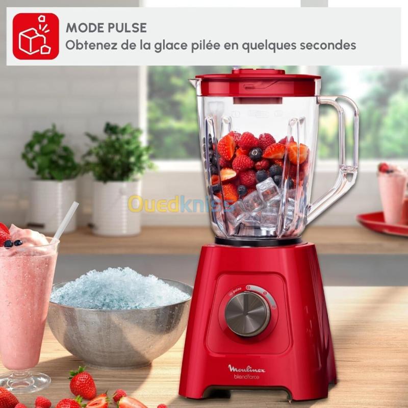 Blender Mixeur Electrique Moulinex Blendforce 600W 2 Litres 2 Vitesses et turbo 4 Lames  - خلاط كهربائي 5