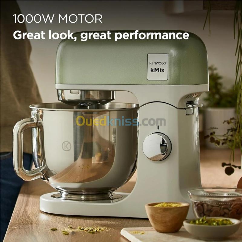 Robot Pâtissier 1000 W Bol Inox 5 L Corps Métal Vert Sauge KENWOOD KMX760AGR kMix 4
