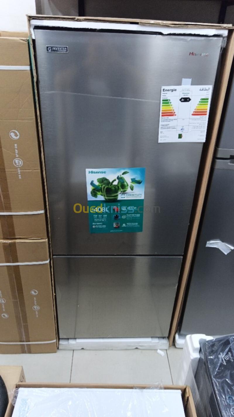 SUPER Promo Réfrigérateur Hisense combiné inox-silver 408L nofrost INVERTER 10 ANS DE GARANTIE