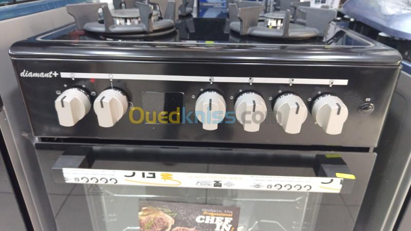 CUISINIERE MAXTOR DIAMANT+ 4 feux plaque de cuisson AVEC AFFICHEUR Ventilé-fonte-catalyseur  2