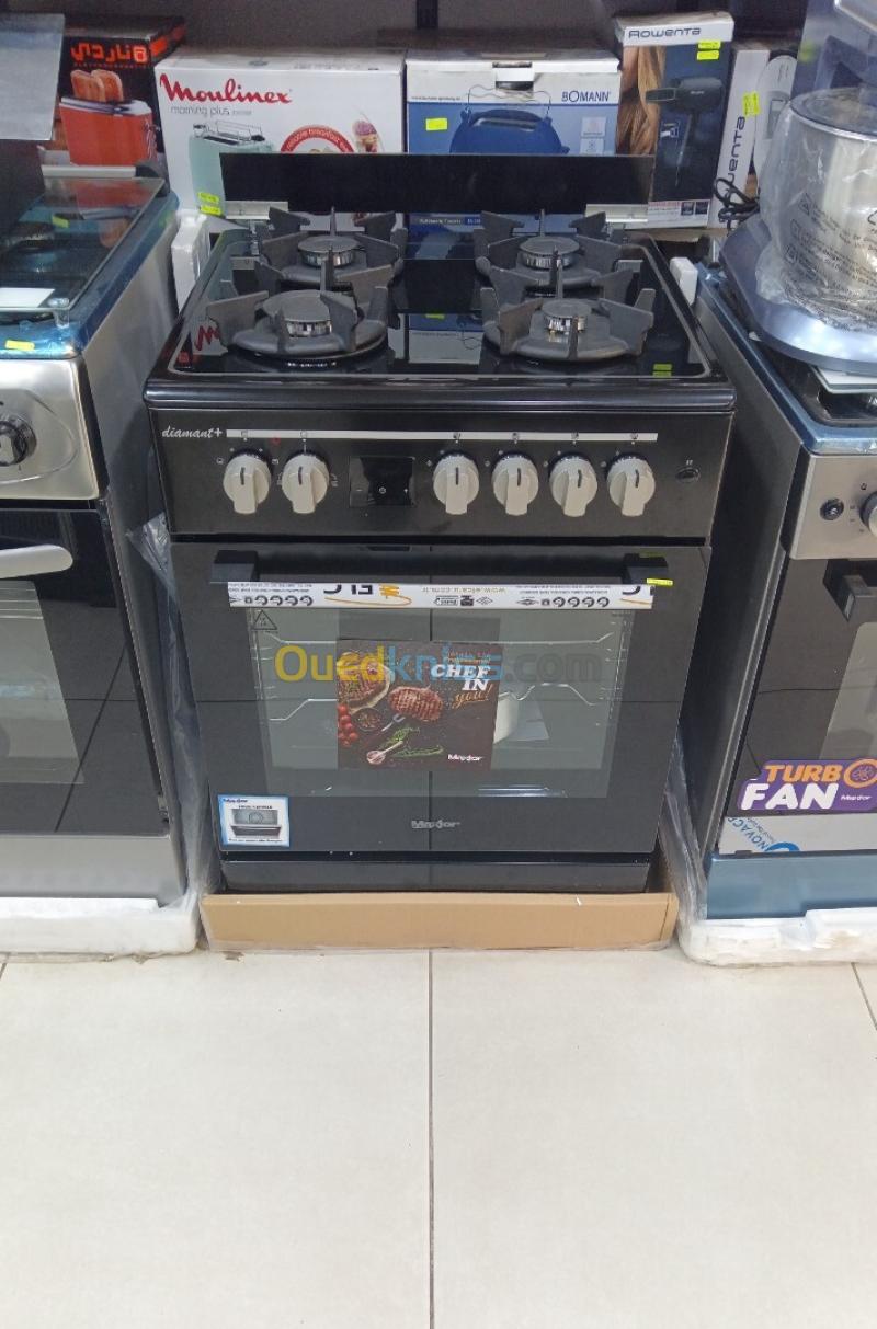 CUISINIERE MAXTOR DIAMANT+ 4 feux plaque de cuisson AVEC AFFICHEUR Ventilé-fonte-catalyseur 