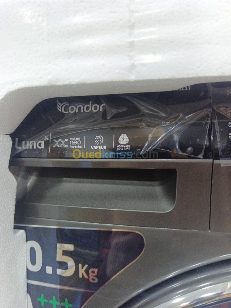 PROMO MACHINE À LAVER CONDOR LUNA GRIS 10.5 KG NEO INVERTER A+++ 10 ANS VAPEUR  DE GARANTIE 3