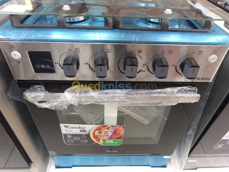 PROMO CUISINIÈRE 4  FEUX FONTE CONDOR INOX AVEC AFFICHEUR VENTILÉ CATALYSEUR 2